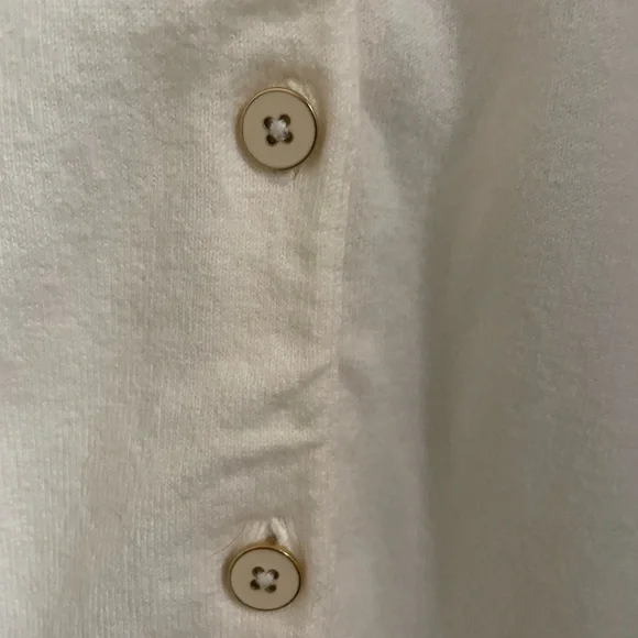 Lilly Pulitzer Cream Cardigan with Gold Buttons - Picture 3 of 6